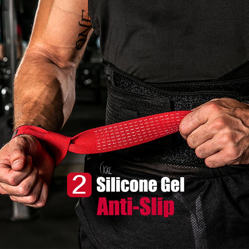 Silicone Weightlifting Straps Anti-Slip Lifting Wrist Crossfit Strength Hand Straps Grips Deadlifts Training Support