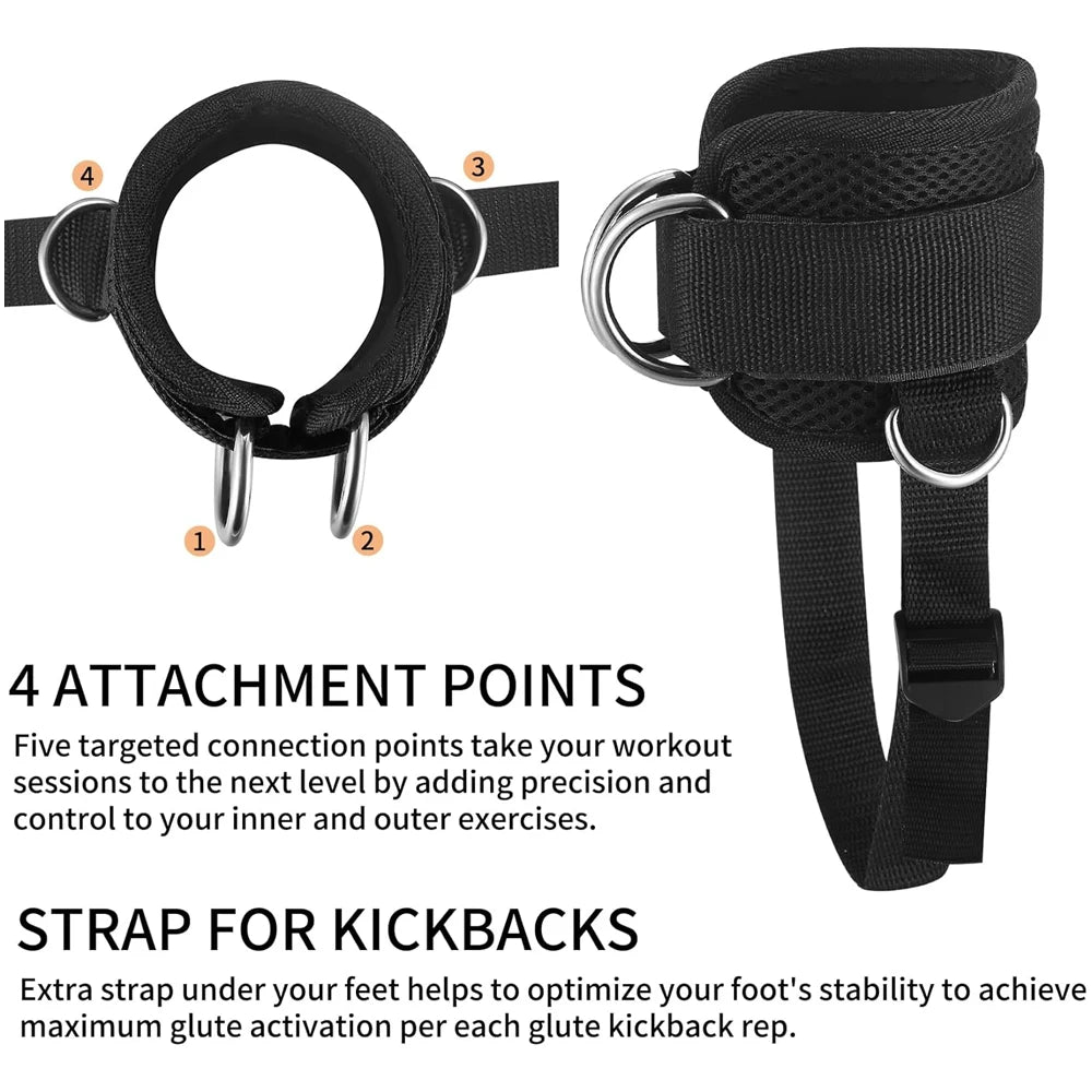 Ankle Straps for Cable Machine, Ankle Attachment for Gym, Ankle-Cuff, Kickback Ankle Strap for Glute Workout, Leg Extensions