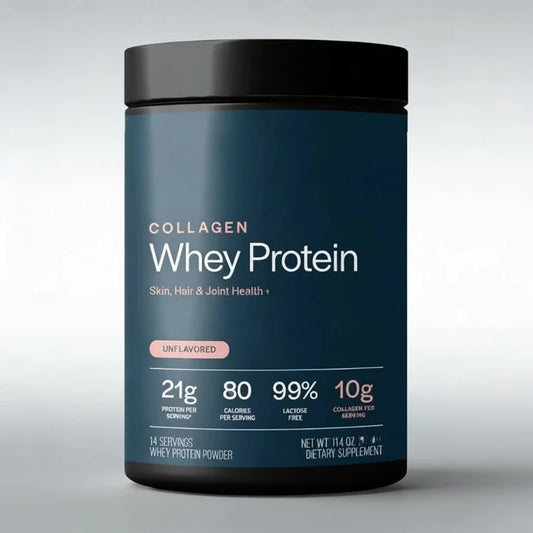 Whey Protein Powder Unflavored Muscle Recovery Joint Health Skin Hydration Grass-Fed Collagen Daily Nutrition Support