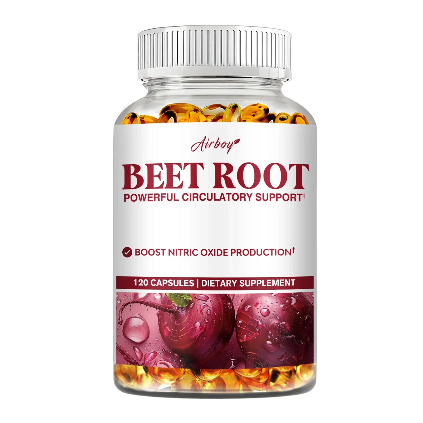 Beet Root Capsules - Blood Pressure Support, Heart Health, Improves Circulation, Blood Flow - 120 Capsules