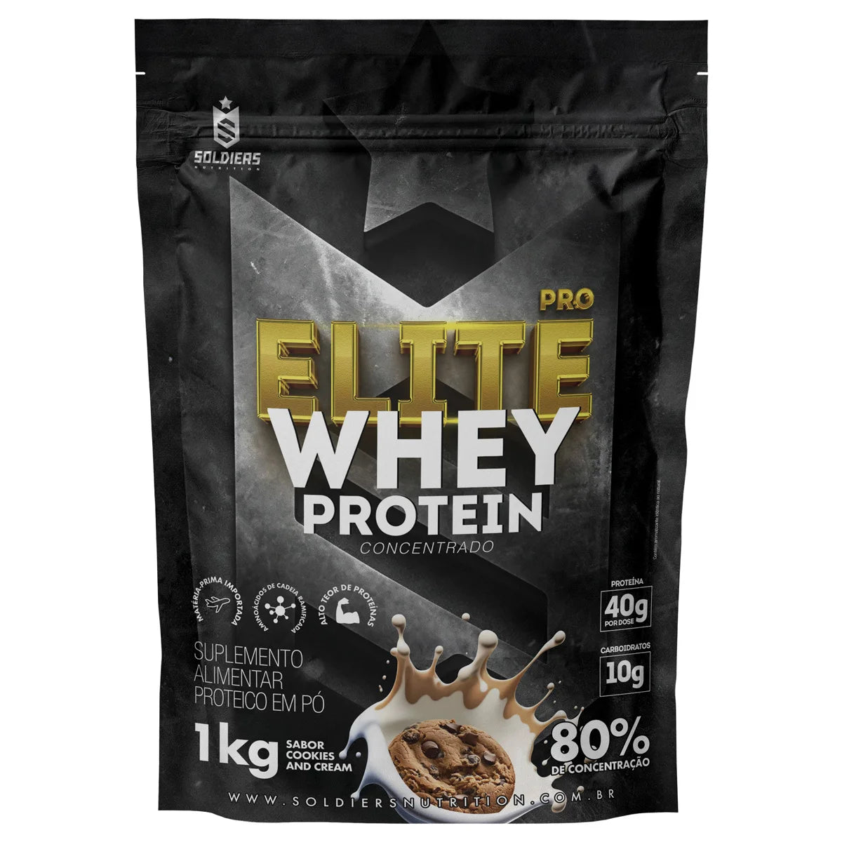 Elite Pro Whey Protein Concentrate 80% - 1kg - Soldiers Nutrition