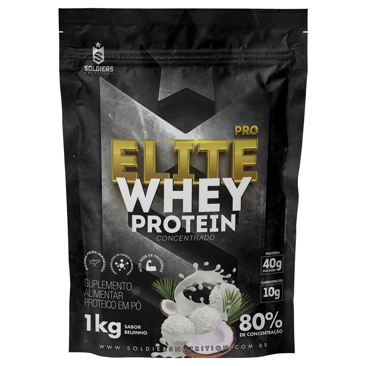 Elite Pro Whey Protein Concentrate 80% - 1kg - Soldiers Nutrition