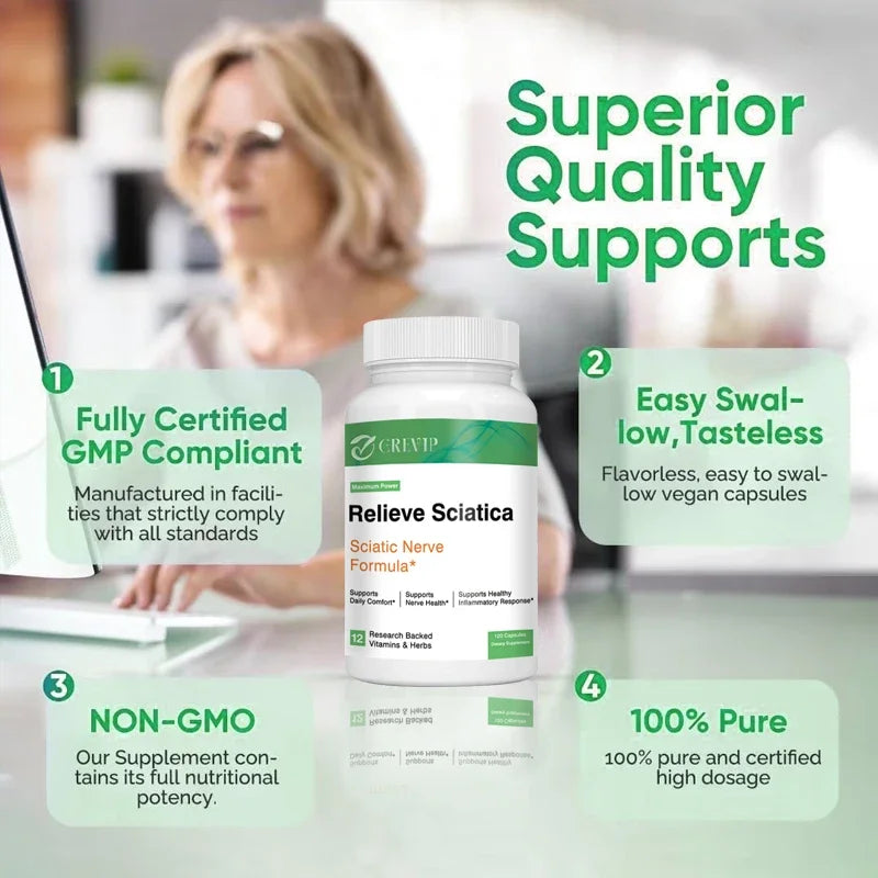 Sciatic Nerve Health Support - Improves Flexibility, Strengthens Muscle and Endurance