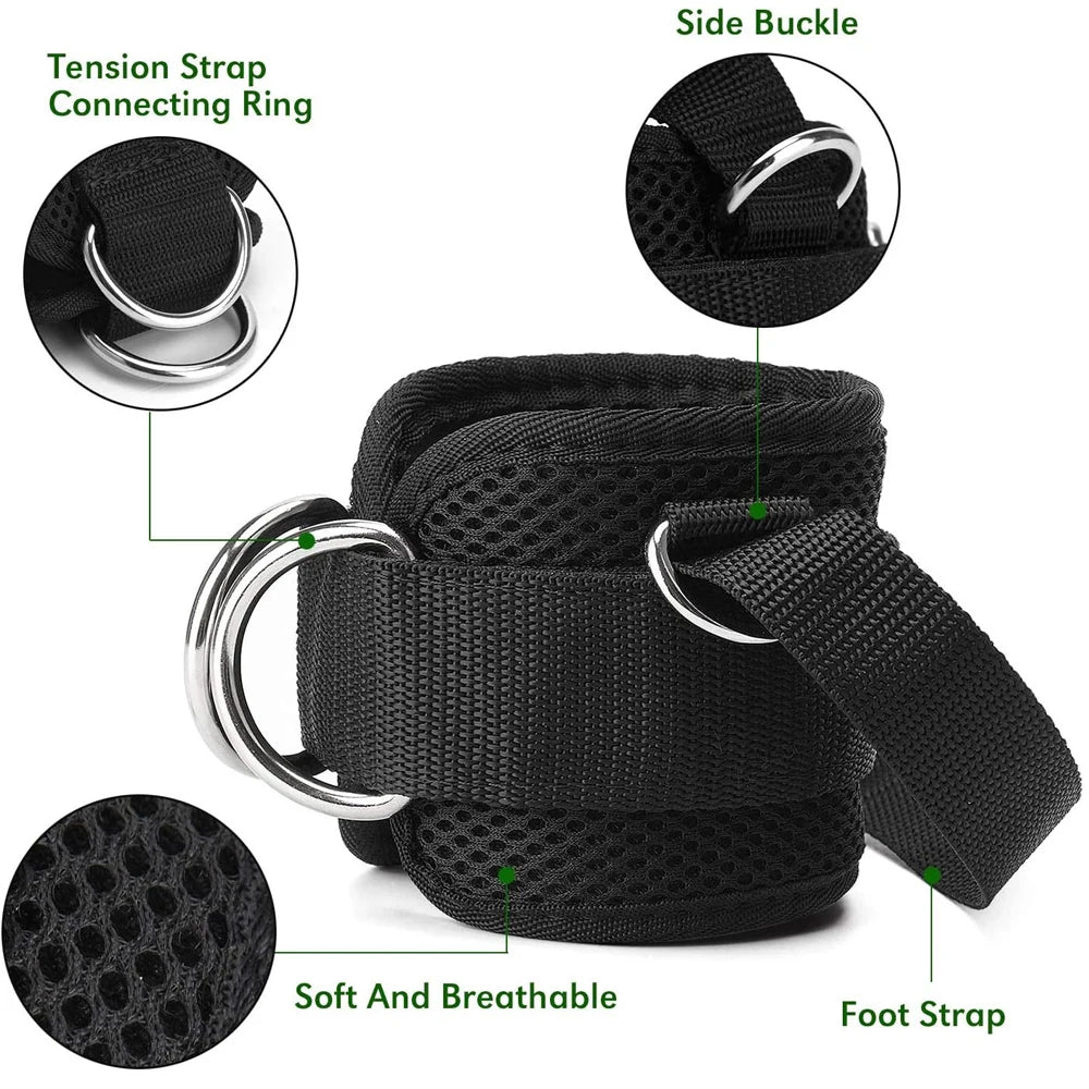 Ankle Straps for Cable Machine, Ankle Attachment for Gym, Ankle-Cuff, Kickback Ankle Strap for Glute Workout, Leg Extensions
