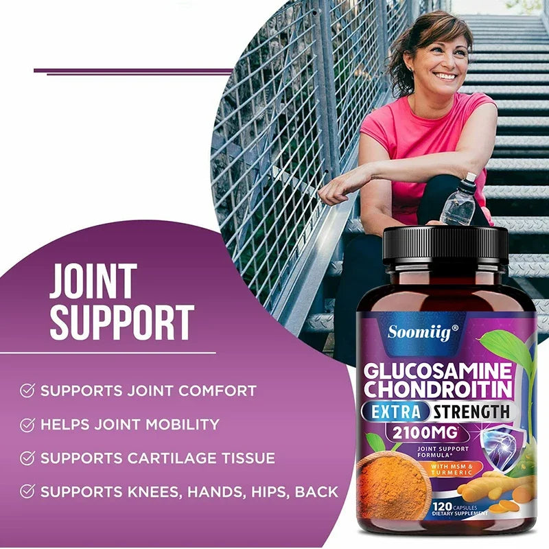 Glucosamine Chondroitin Turmeric MSM - 3x Strength Joint Support Supplement for Joint Mobility & Comfort for Men and Women