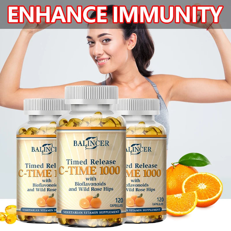 1000 Mg Vitamin C Contains Wild Rosehips-Promotes Collagen Production, Boosts Immunity, Strong Antioxidant, Supports Skin Health