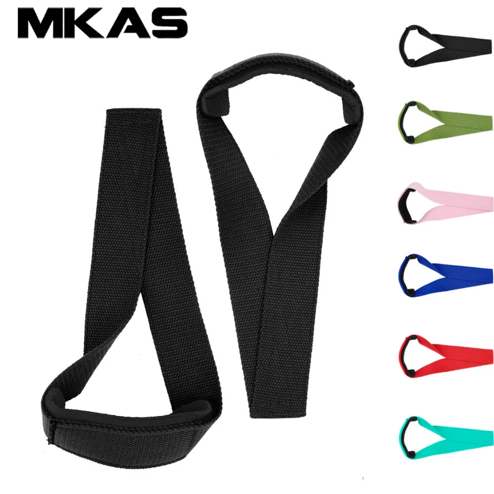 MKAS 1 Pair Gym Lifting Straps Fitness Gloves Anti-slip Hand Wraps Wrist Straps Support For Weight Lifting Powerlifting Training