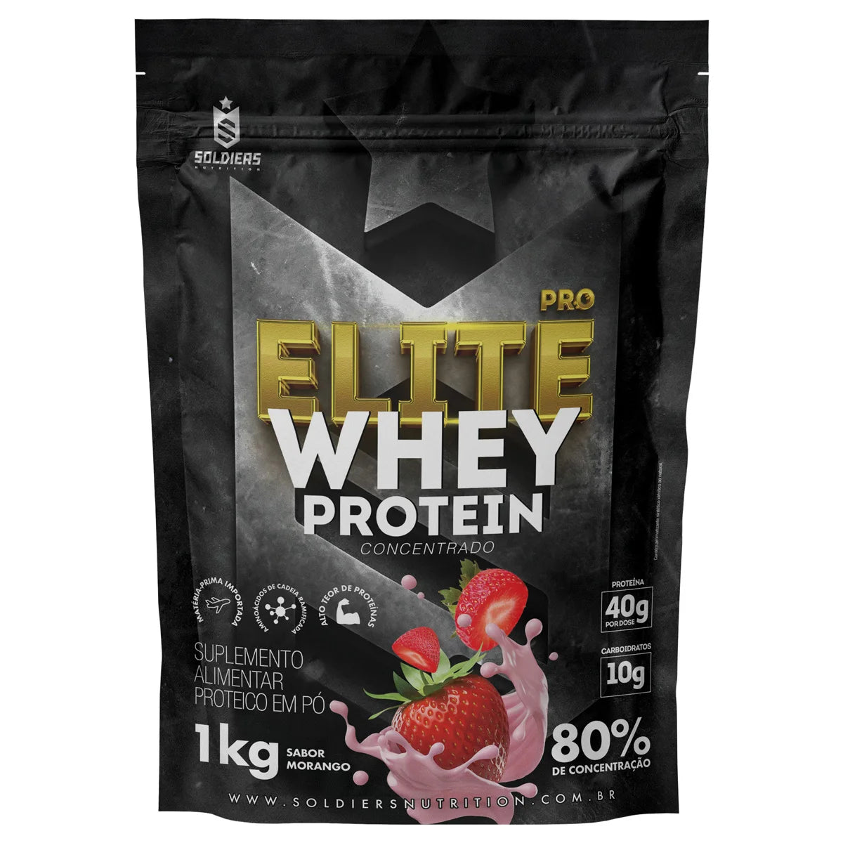 Elite Pro Whey Protein Concentrate 80% - 1kg - Soldiers Nutrition
