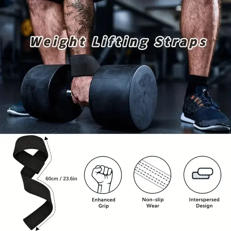 Weightlifting Wrist Straps Strength Training Adjustable Non-slip Gym Fitness Lifting Strap Wrist Support Sports Grip Band
